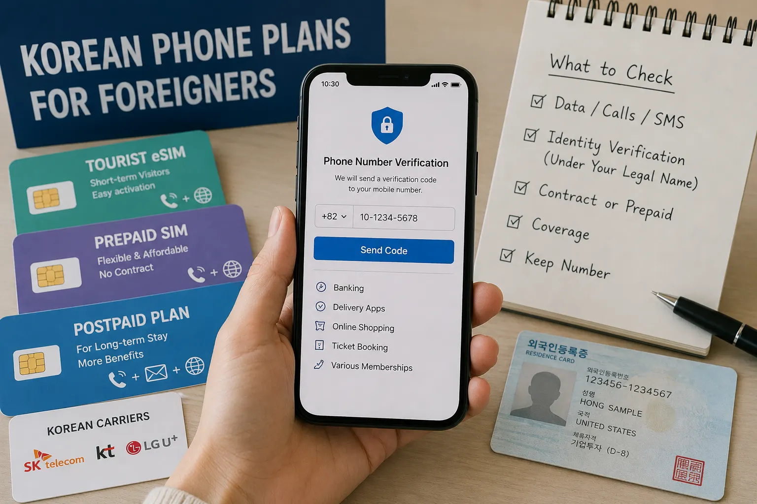 Korean Phone Plans for Foreigners: Prepaid, Postpaid, eSIM, and Verification